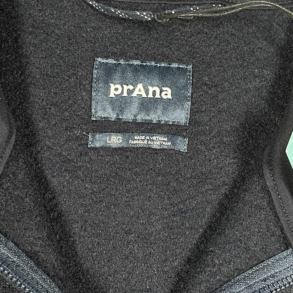 Prana Sweater Mens Large L Blue Brookland 1/4 Zip Pullover Wool Comfort Nautical - Picture 3 of 13